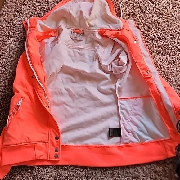 Empyre Bright Orange Full Zip Rain Jacket Size Medium - Picture 6 of 7